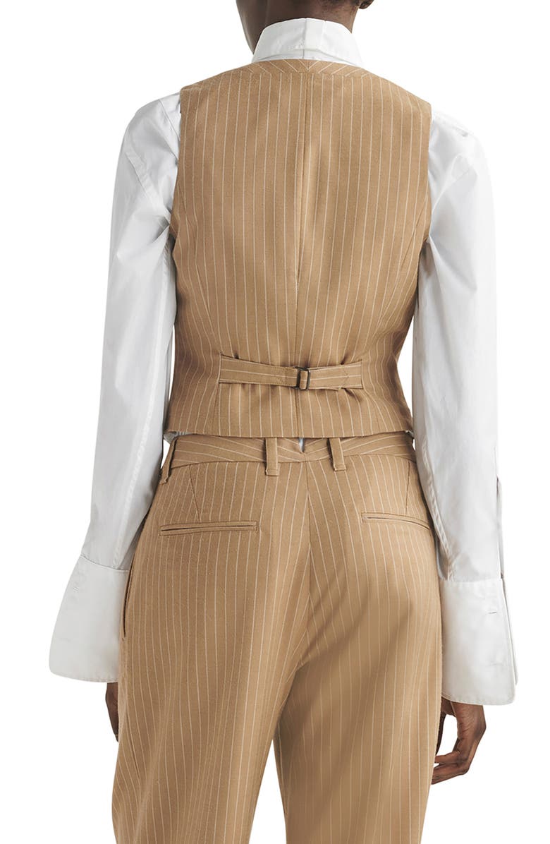 rag & bone Priya Stripe Vest, Alternate, color, Camelstrp