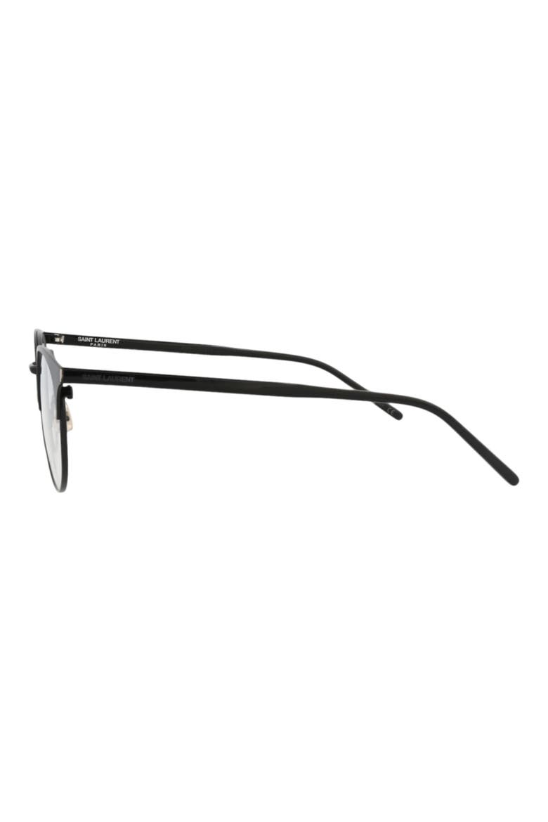 52mm Round Optical Glasses, Alternate, color, BLACK BLACK TRANSPARENT