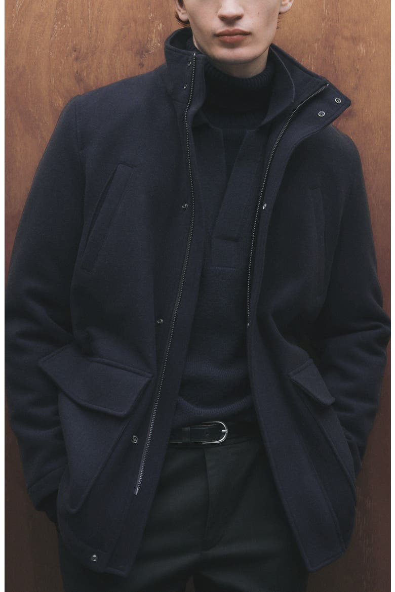 Wool Blend Coat, Alternate, color, DARK NAVY