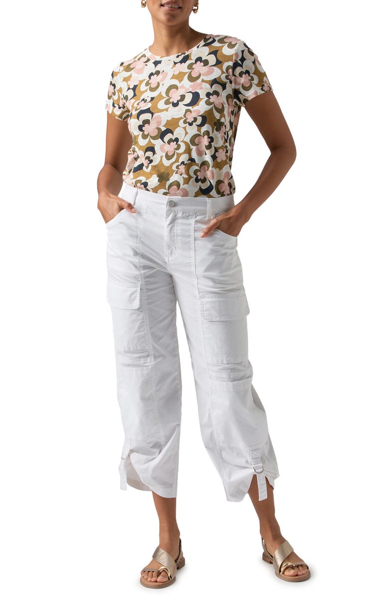 Sanctuary Cali Straight Leg Crop Cargo Pants, Alternate, color, White