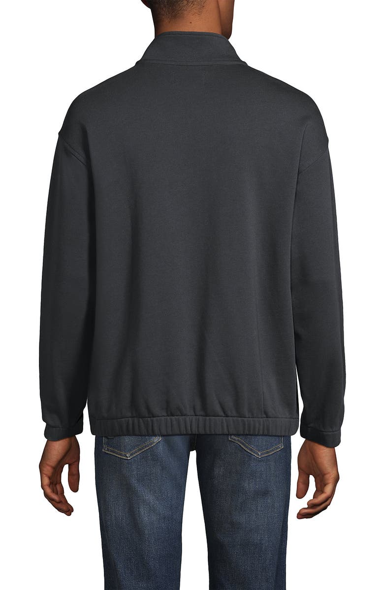 Lands' End Long Sleeve French Terry Vintage Wash Quarter Zip, Alternate, color, Inkwell Gray