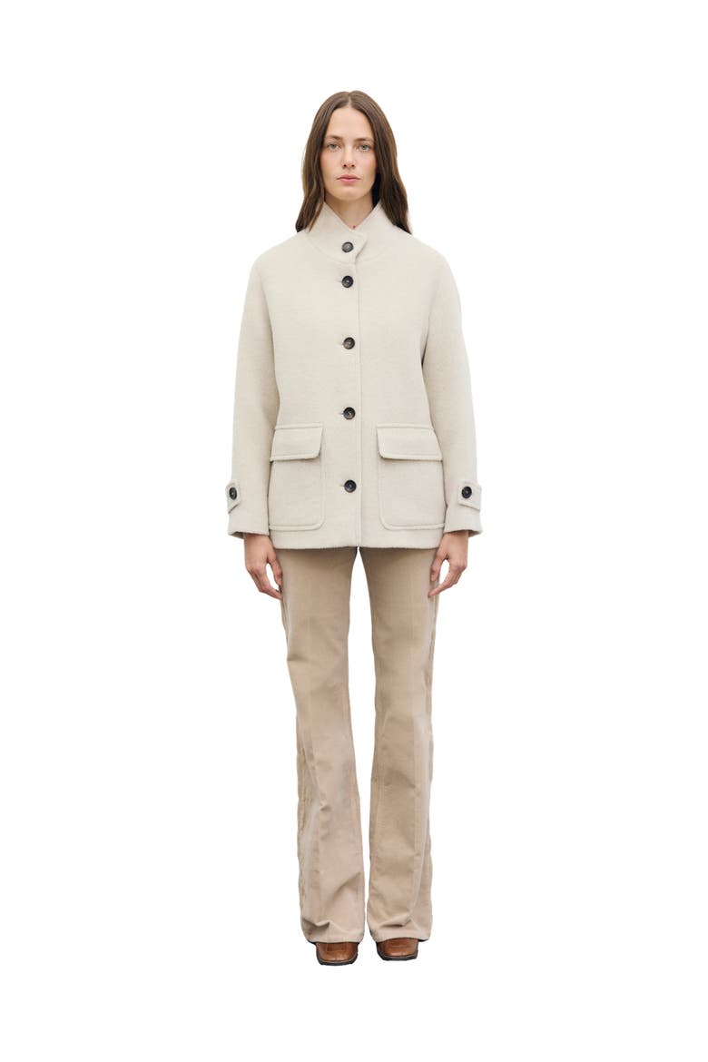 Funnel Neck Alpaca Wool Oversized Coat, Main, color, Natural