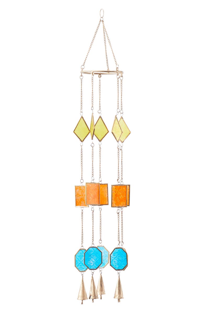 Novogratz Colored Glass Wind Chime, Alternate, color, 