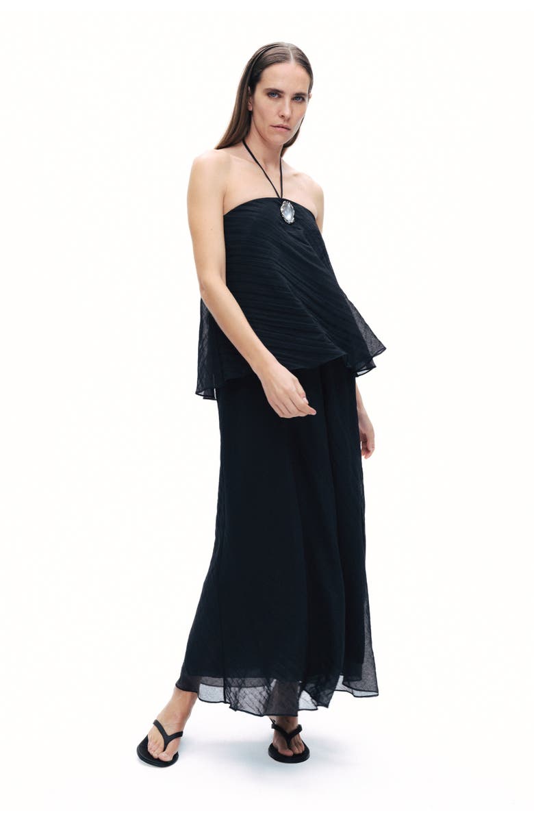 Nocturne Black Halter Neck Embellished Maxi Dress, Alternate, color,