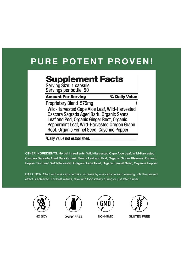 Simply Herbs Easy Go Bowel Mover for Colon Health Support and Regular Bowel Movements, Plant-Based Ingredients, Alternate, color, Brown