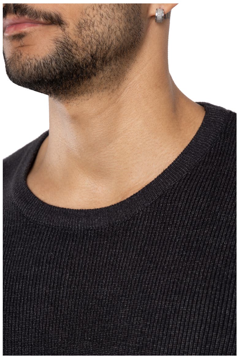 Ribbed Crewneck Sweater, Alternate, color, HEATHER CHARCOAL