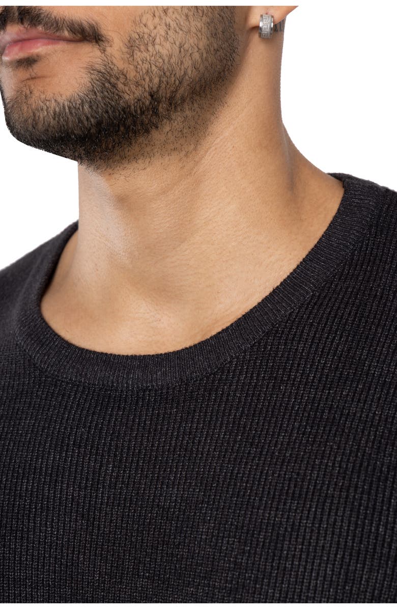 Spring + Mercer Ribbed Crewneck Sweater, Alternate, color, Heather Charcoal