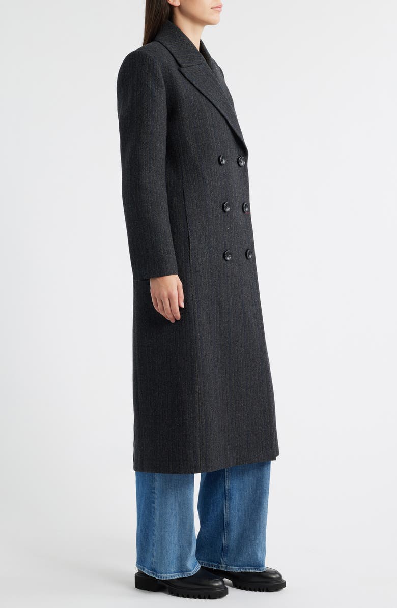 Bernardo Prescott Herringbone Coat, Alternate, color, Black/ Tan