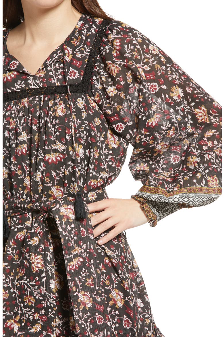 Trista Long Sleeve Cotton Minidress, Alternate, color, LOLITA BLOCK PRINT