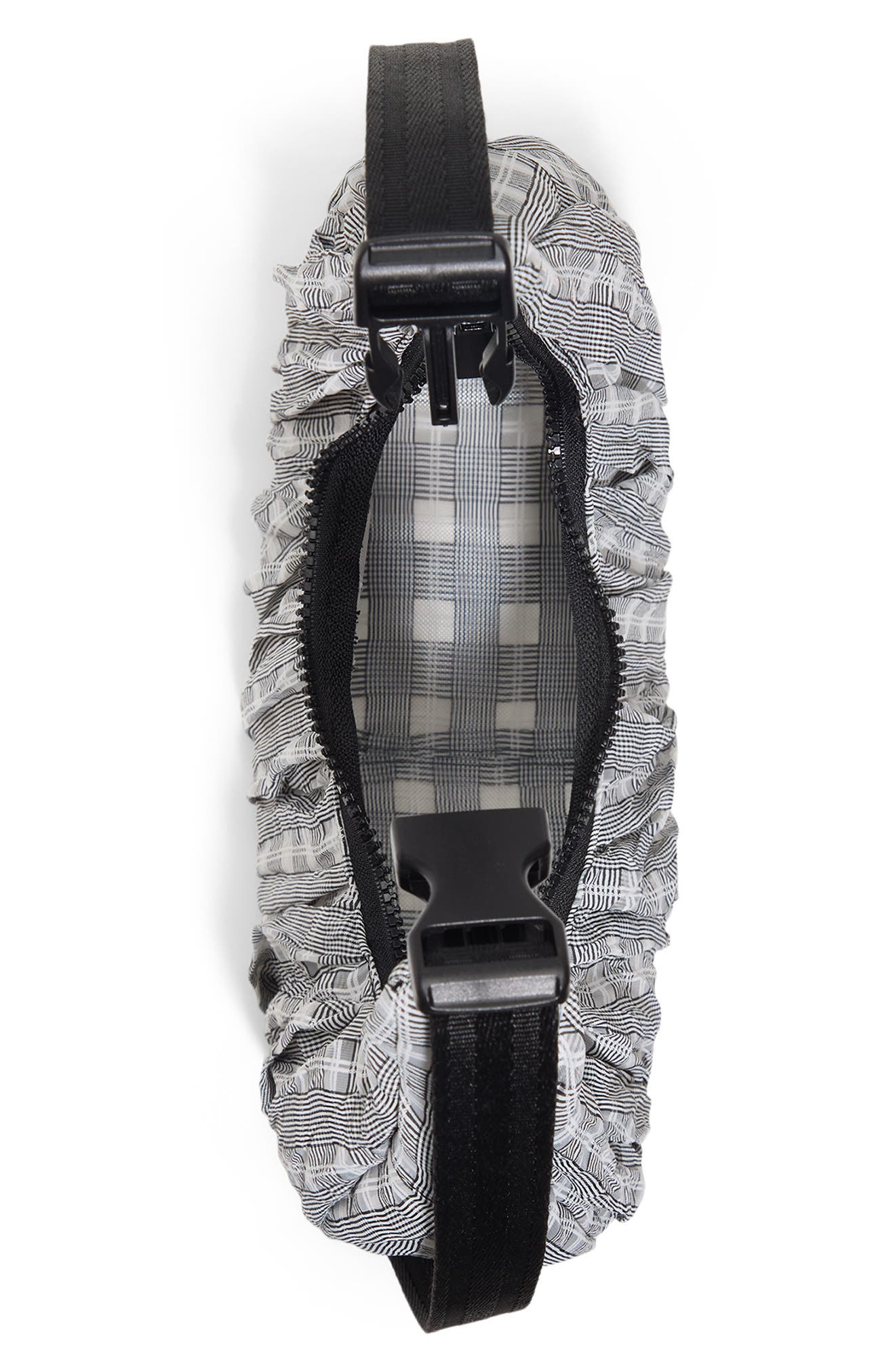 Lune Ruched Shoulder Bag, Alternate, color, BLACK COMBO