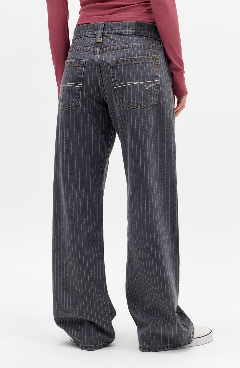 BDG Urban Outfitters Kayla Stripe Wide Leg Jeans, Alternate, color, Black