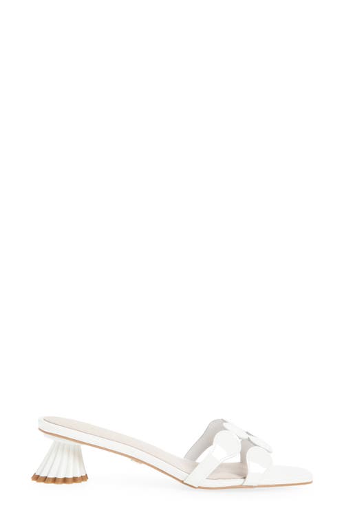 Cecelia New York Bunny Slide Sandal In White Patent
