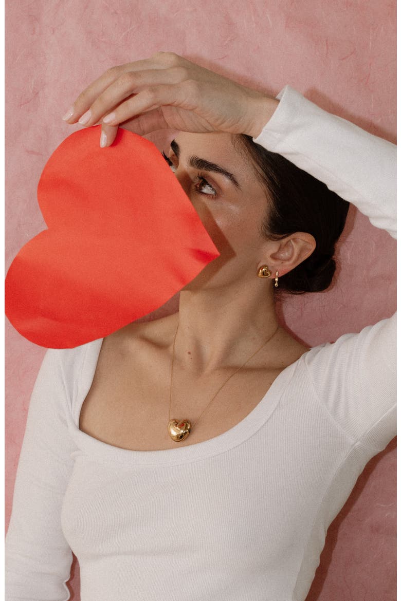 Heart Necklace, Alternate, color, Gold