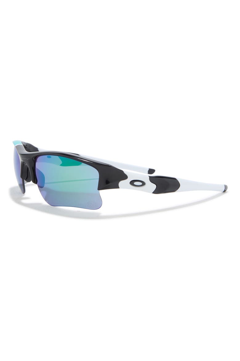 63mm Wrap Half Frame Sunglasses, Alternate, color, BLACK