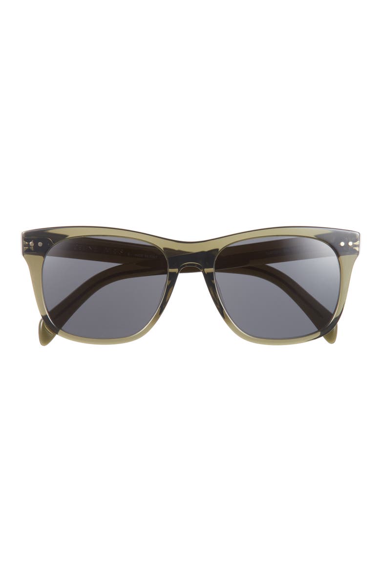 Triomphe 54mm Square Sunglasses, Main, color, SHINY DARK GREEN / SMOKE