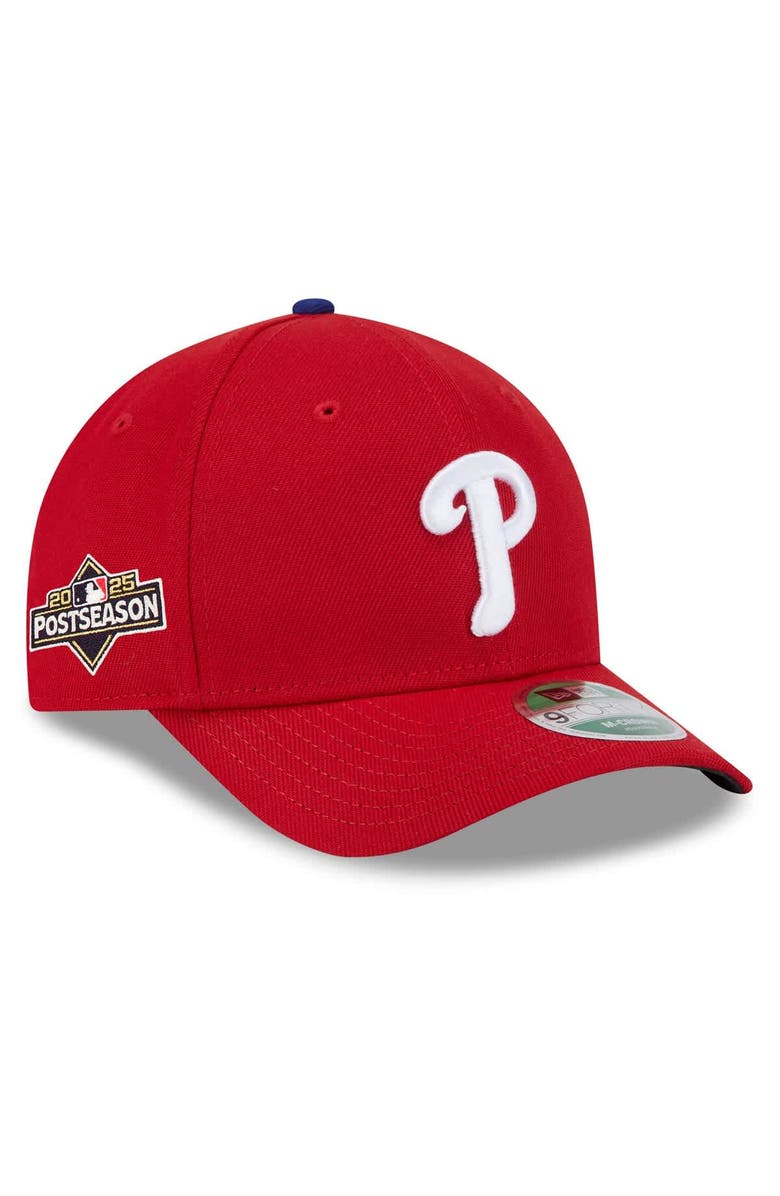New Era Men's New Era Red Philadelphia Phillies 2025 MLB Postseason Side Patch 9FORTY Adjustable Hat, Main, color, Red