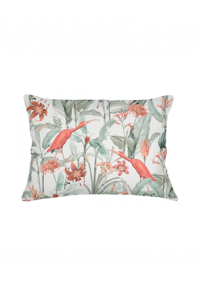Feathered Tropics Linen Pillow Cover Only, Alternate, color, Green