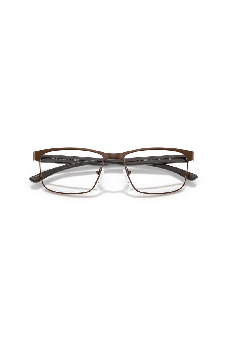 58mm Rectangle optical glasses, Alternate, color, Brown