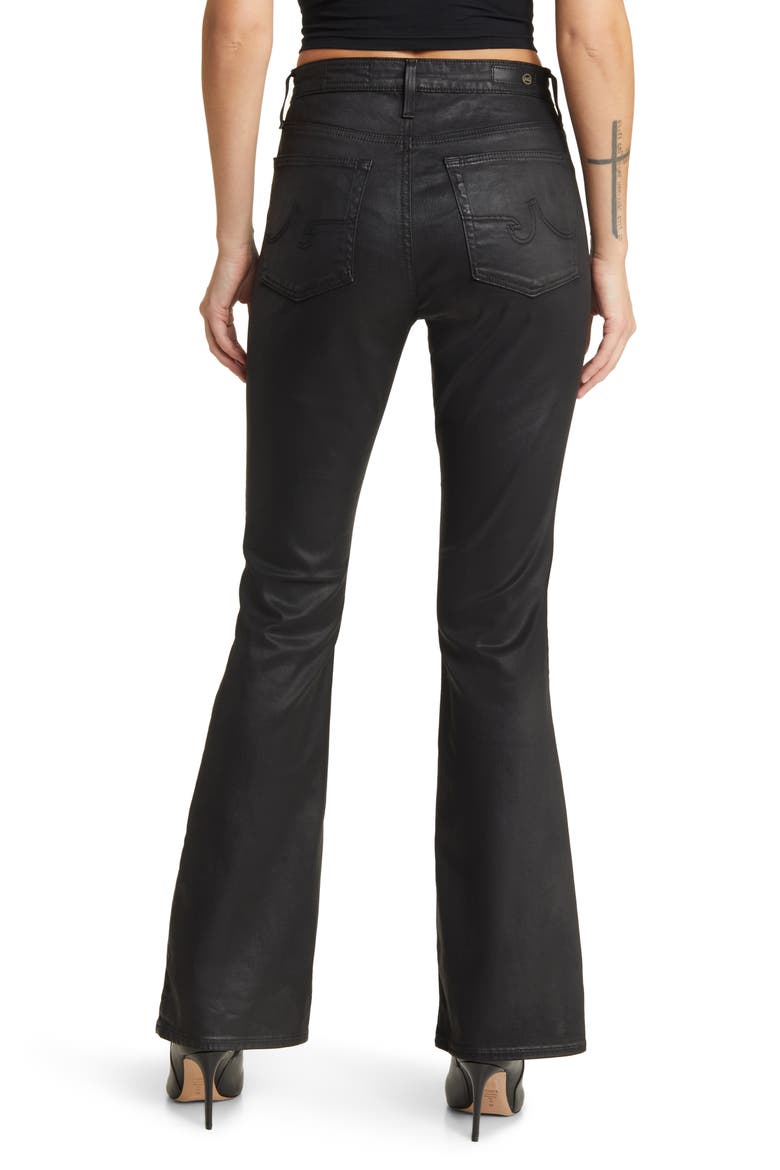 Farrah Coated High Waist Bootcut Jeans, Alternate, color, LTT LT SUPER BLACK