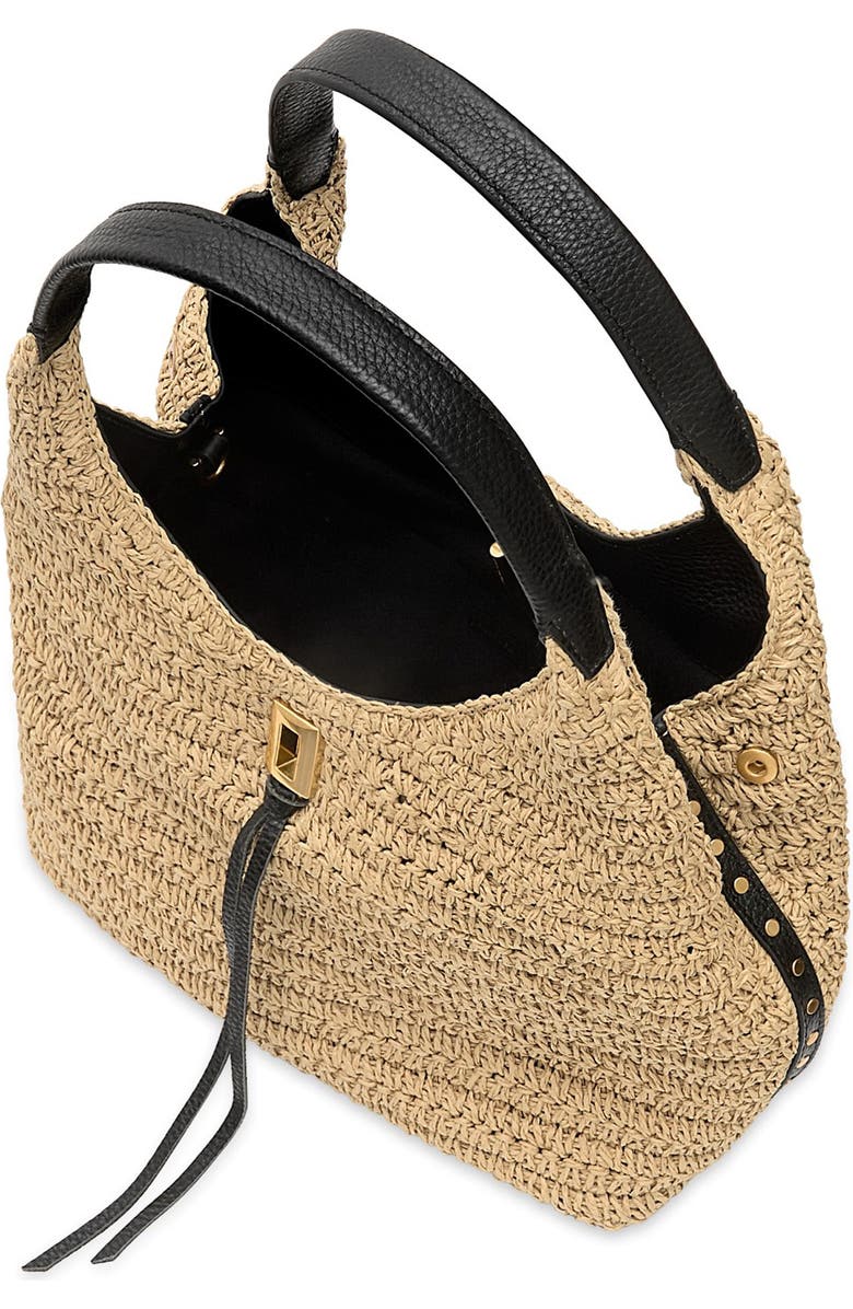Rebecca Minkoff Darren Straw Carrysome Bag, Alternate, color, Natural/ Black