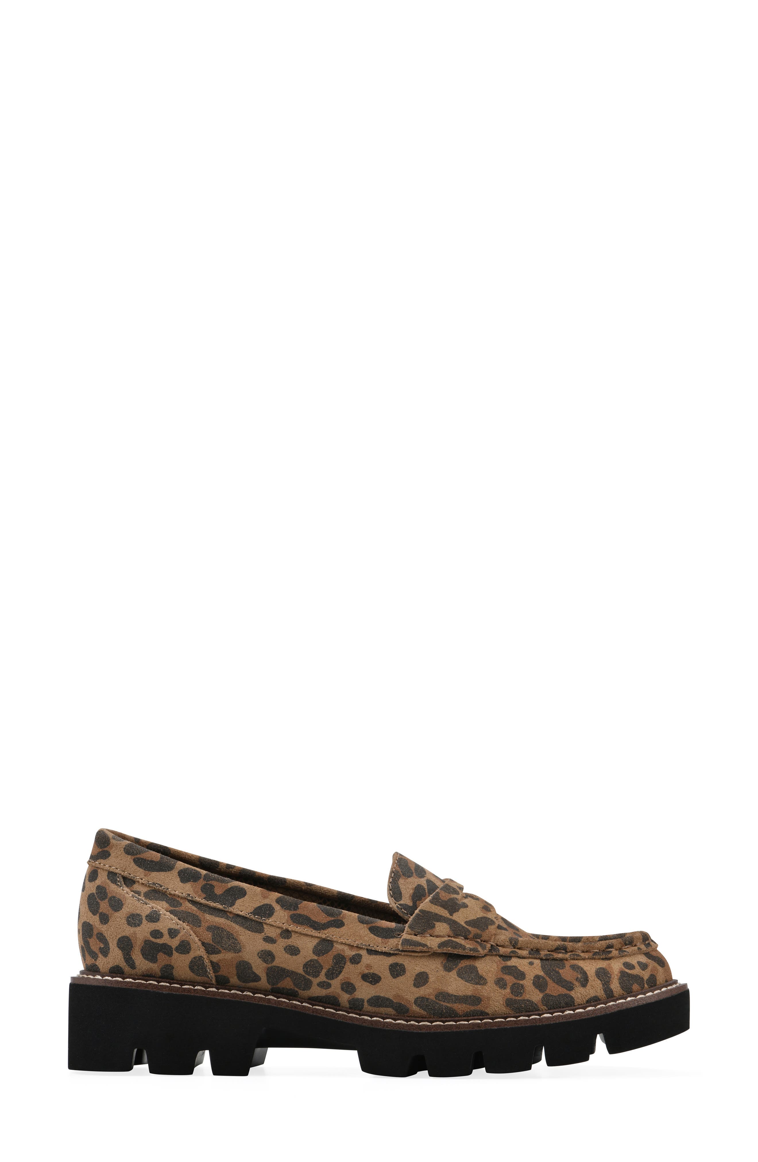 Gunner Lug Sole Platform Loafer - Wide Width, Alternate, color, BROWN/ LEOPARD/ SUEDE
