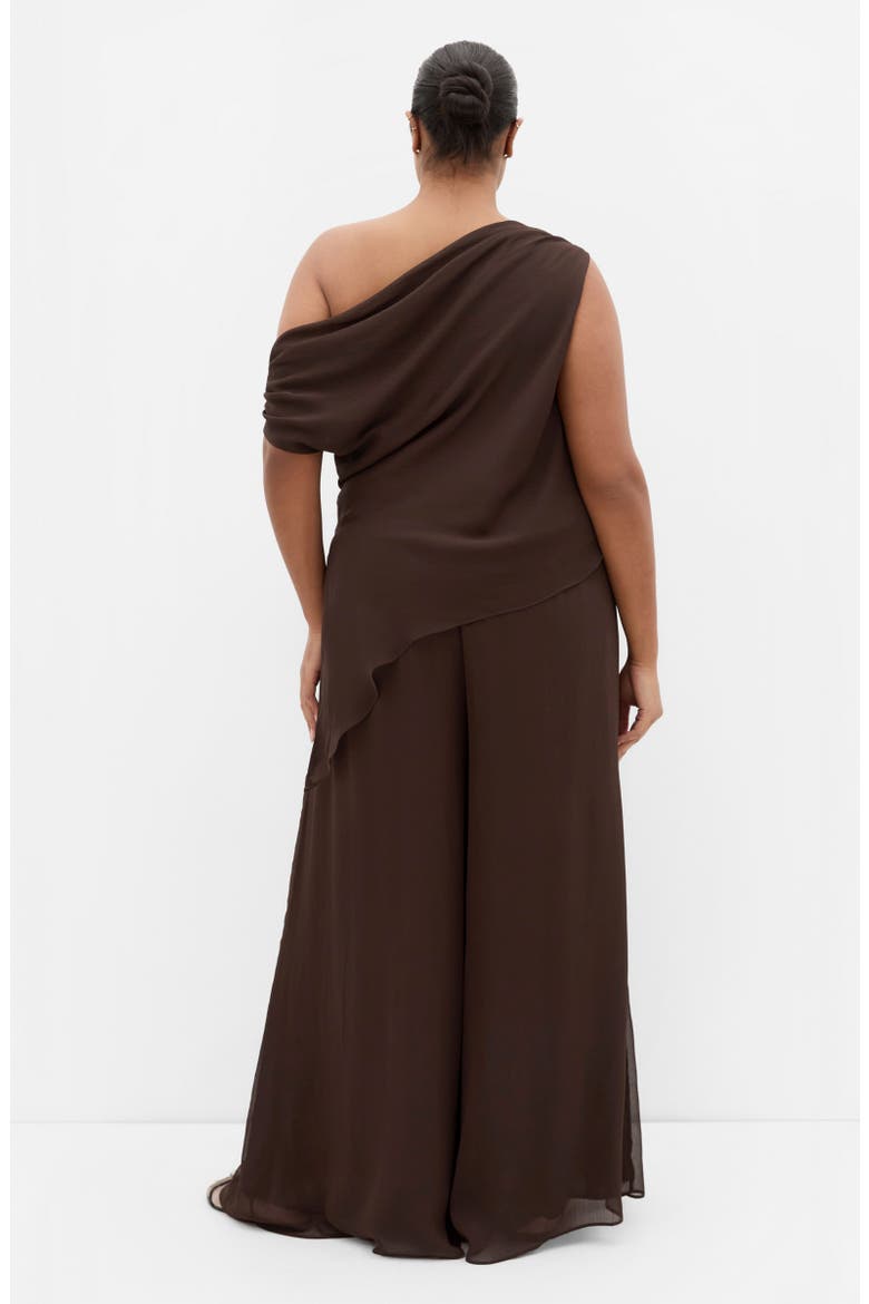 Skyla Elastic Waist Wide Leg Pants, Alternate, color, CHOCOLATE