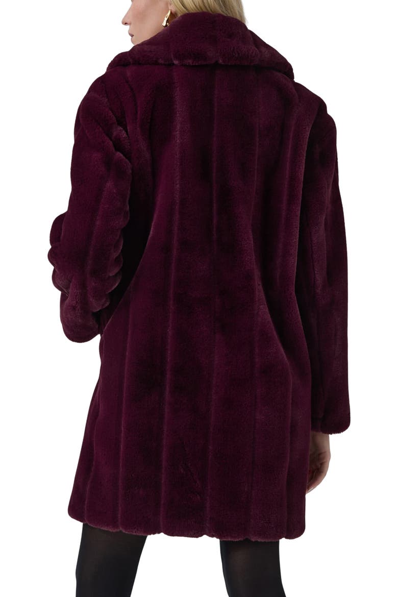 Sophy Faux Fur Coat, Alternate, color, DARK PINK