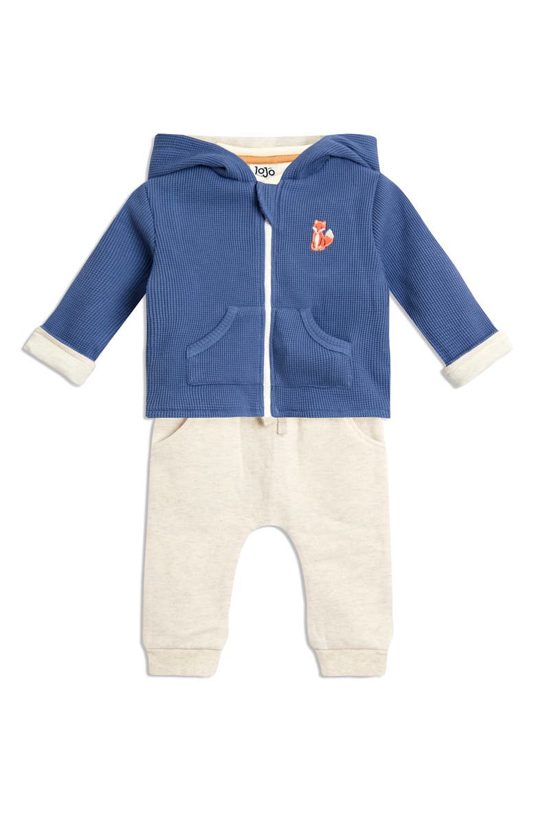 JOJO MAMAN BEBE 3-Piece Jacket, Bodysuit & Joggers Set, Main, color, Blue