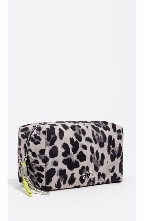 Medium Leopard Print Nylon Make-Up Case