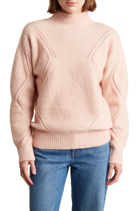 Oversize Mock Neck Pullover Sweater