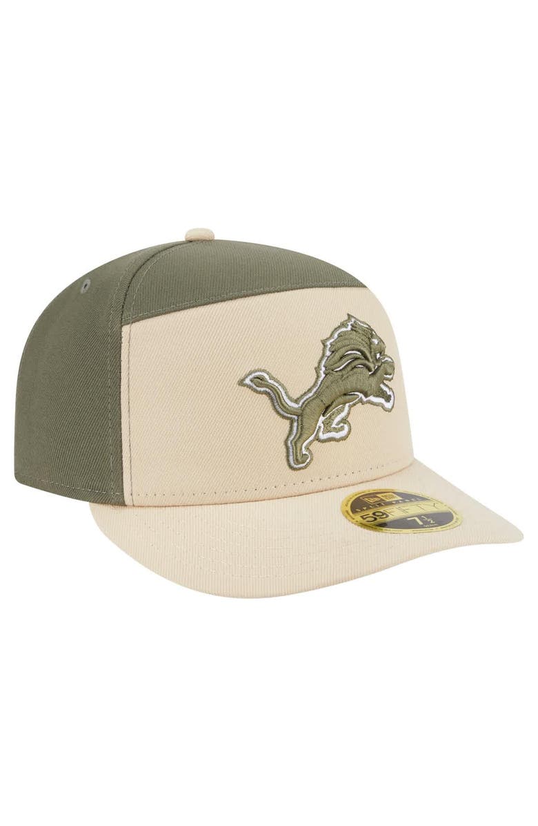 New Era Men's New Era Light Beige/Olive Detroit Lions Two-Tone Color Pack Split Panel 59FIFTY Fitted Hat, Alternate, color, Light Beige