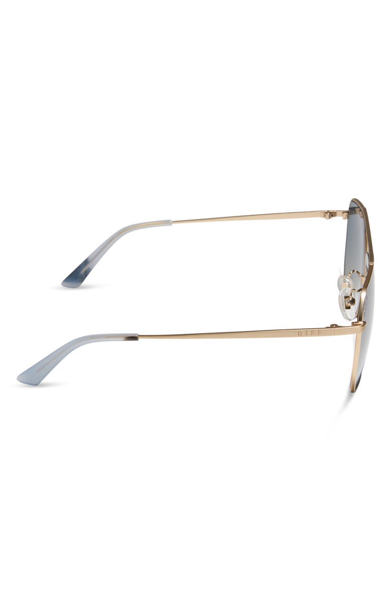 DIFF Berkely 59mm Polarized Gradient Navigator Sunglasses, Alternate, color, Brushed Gold / Aegean Blue