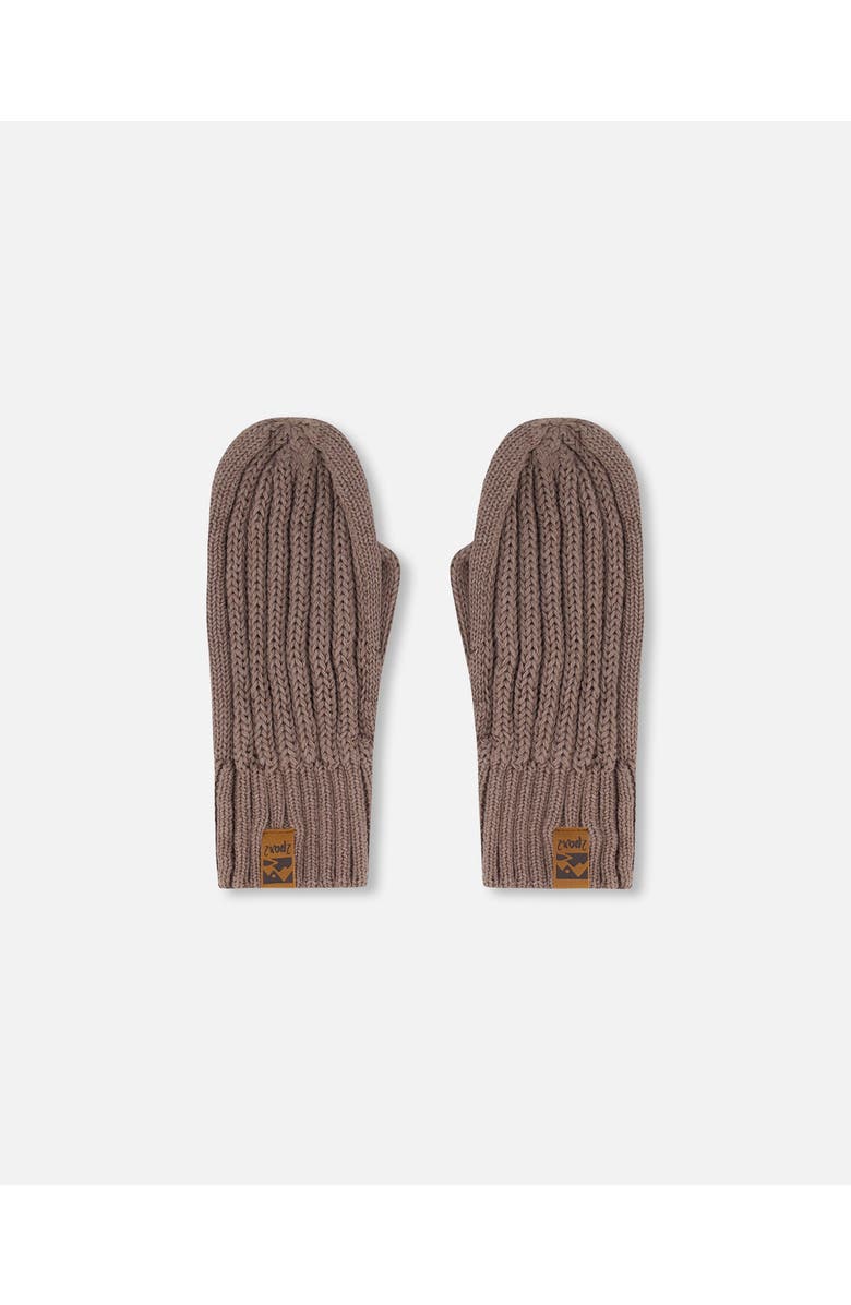 Deux par Deux Boy's Knit Mittens Taupe, Main, color,