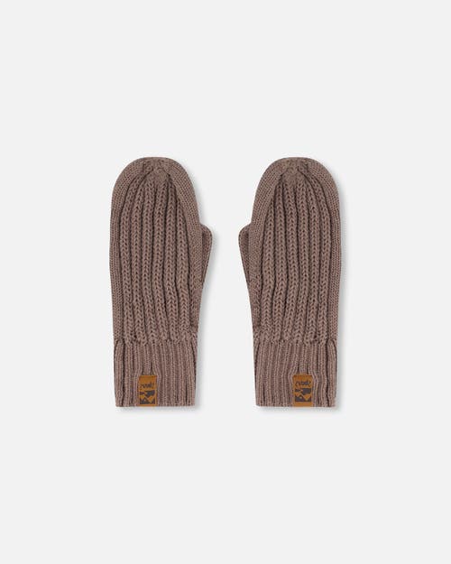 Deux Par Deux Boys' Knit Mittens - Little Kid, Big Kid In Taupe