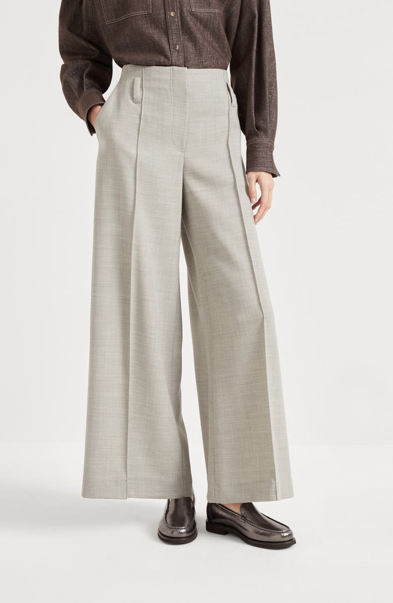 Brunello Cucinelli Sartorial Flared trousers, Alternate, color, Light Grey
