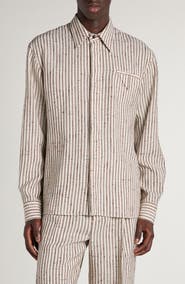 Bottega Veneta Flecked Stripe Button-Up Shirt
