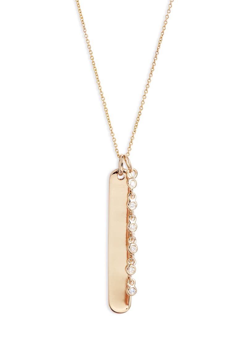 Lulu Jack Diamond Bar Pendant Necklace, Main, color, YELLOW GOLD
