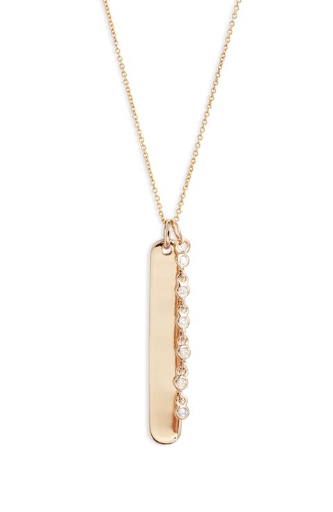 Lulu Jack Diamond Bar Pendant Necklace