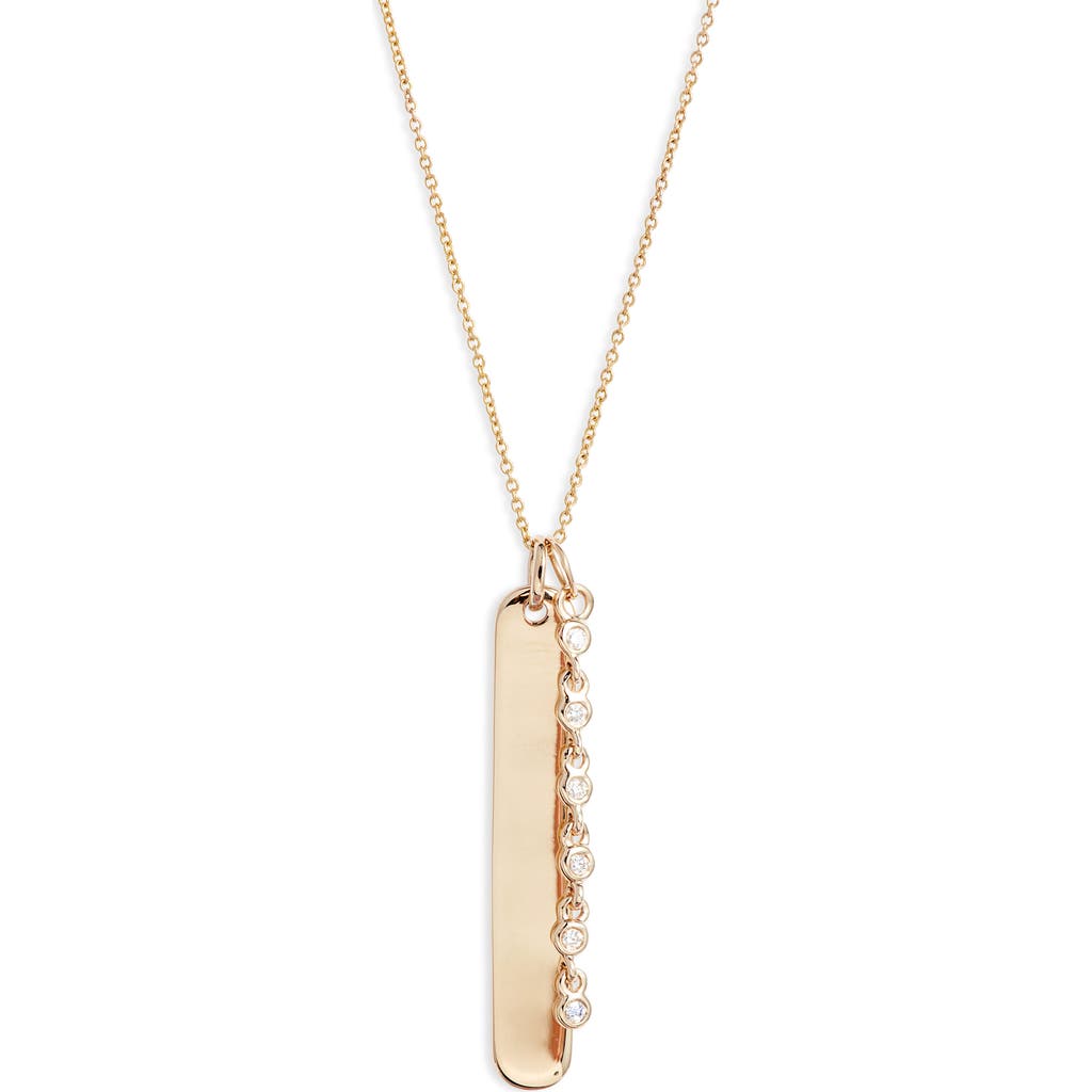 Dana Rebecca Designs Lulu Jack Diamond Bar Pendant Necklace in Yellow Gold at Nordstrom, Size 20"