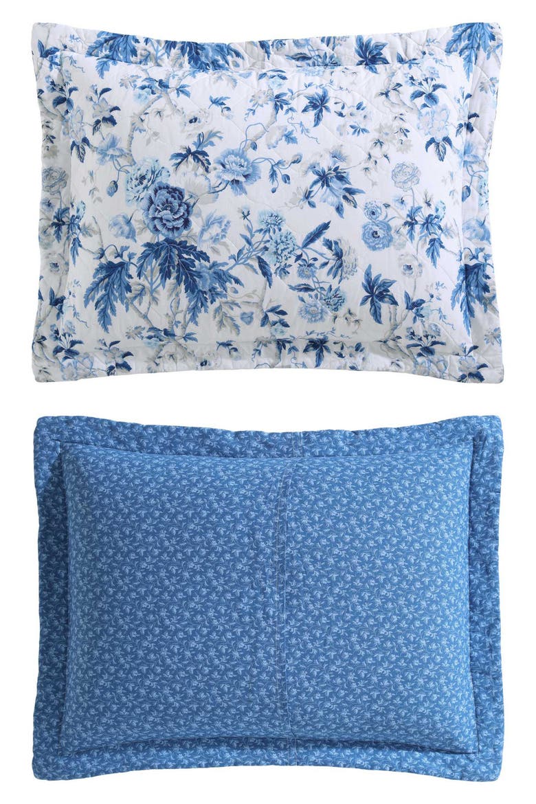 Cotton 3-Piece Comforter & Sham Quilt Set, Alternate, color, DELFT BLUE