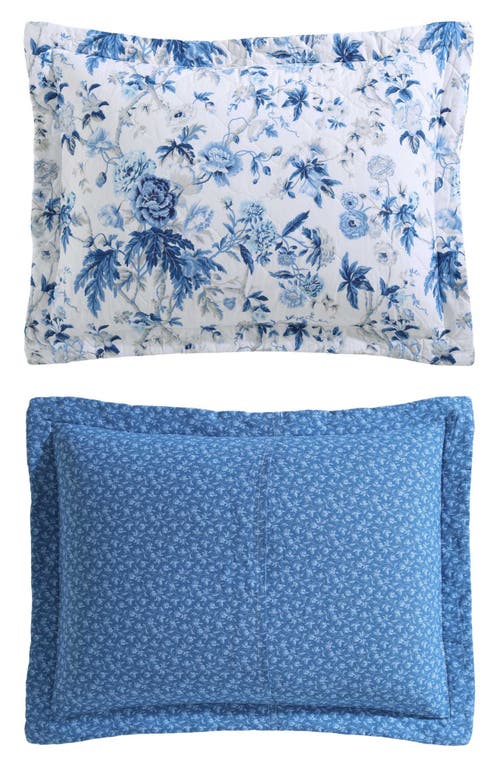 Laura Ashley 3-piece Comforter & Sham Quilt Set In Delft Blue