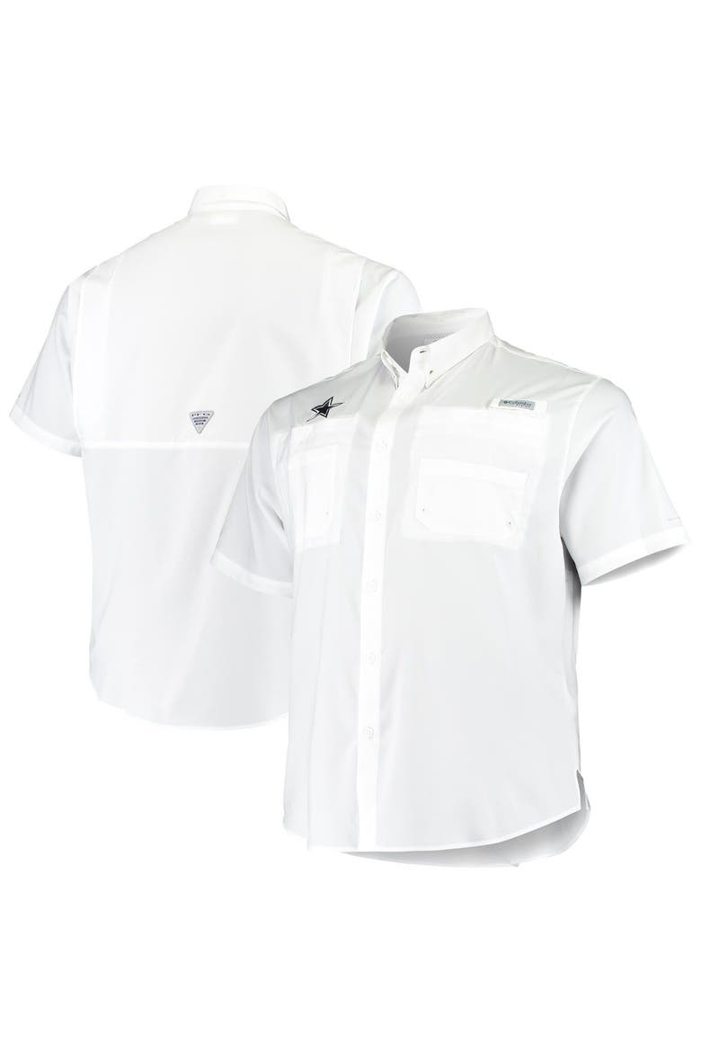 Men's Columbia White Dallas Cowboys Big & Tall Tamiami Woven Button-Down Shirt, Main, color, White