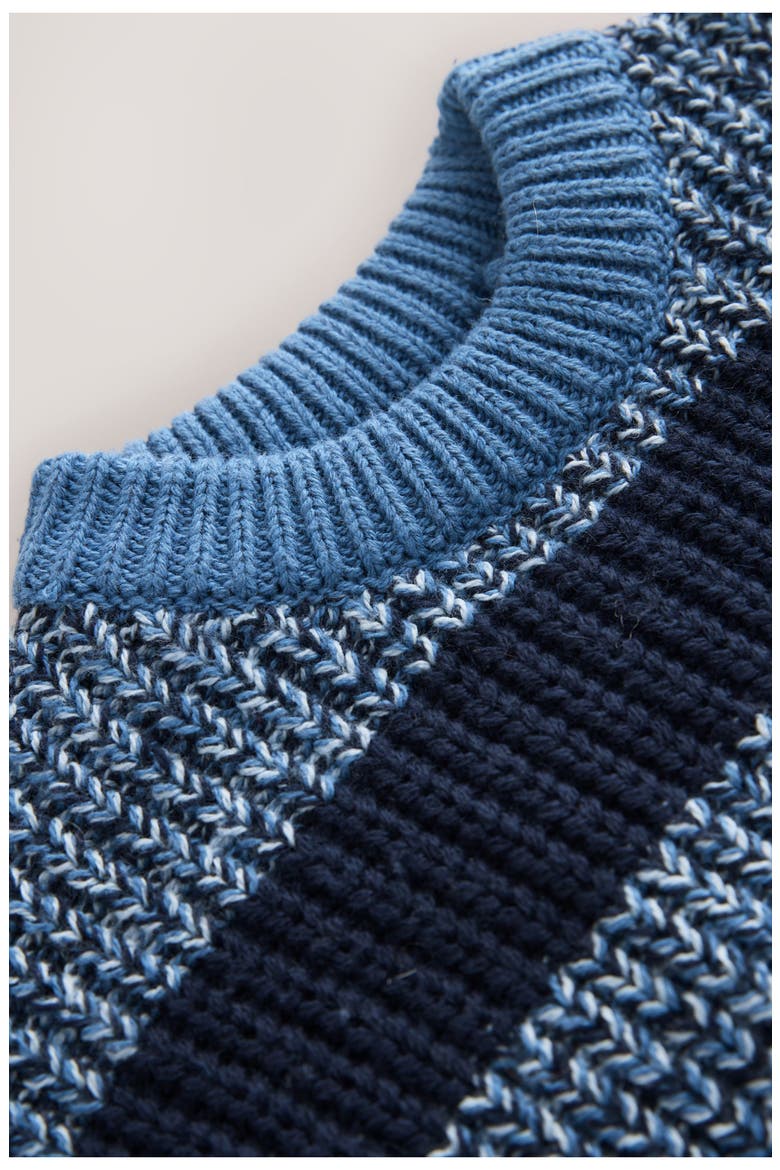 Kids' Stripe Cotton Blend Sweater, Alternate, color, BLUE