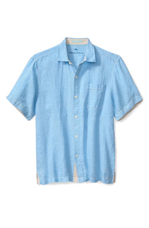 Paradise Breezer Short Sleeve Linen Button-Up Shirt