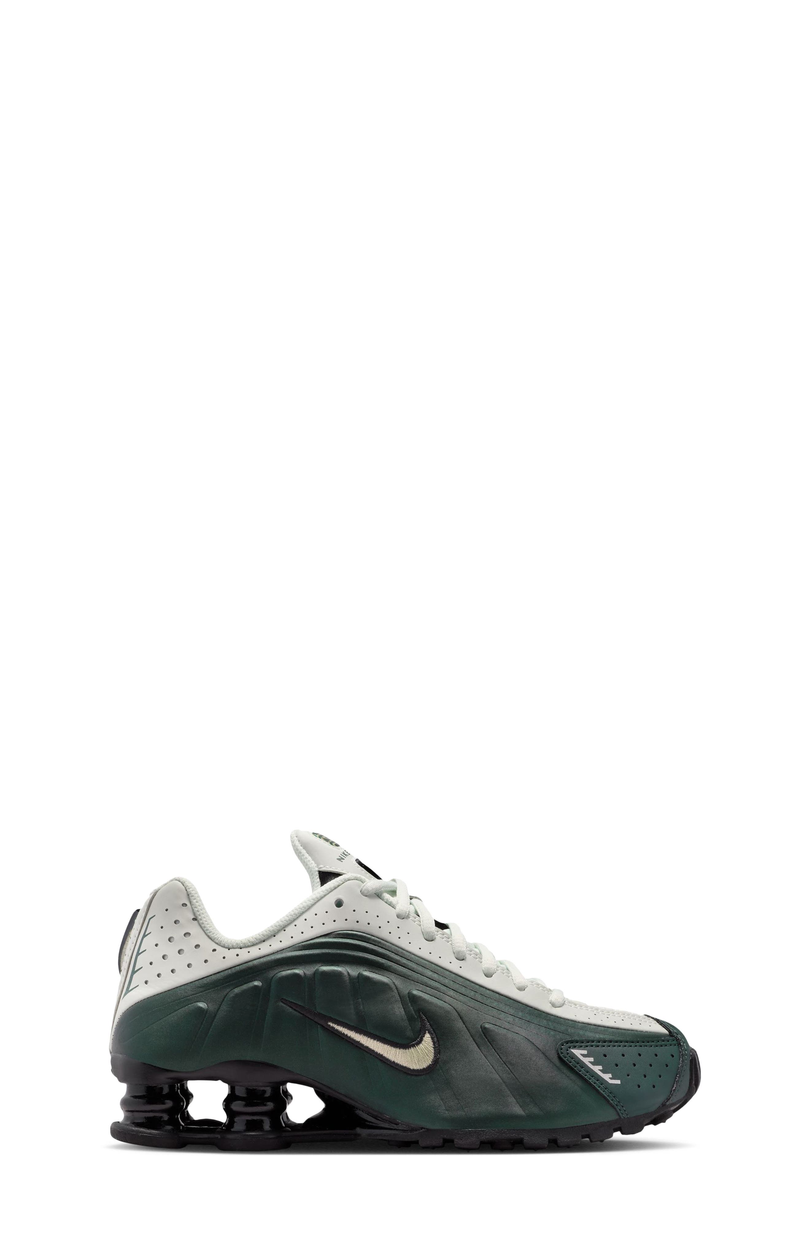 Shox R4 Sneaker, Alternate, color, BLACK/ OLIVE AURA/ SPRUCE AURA