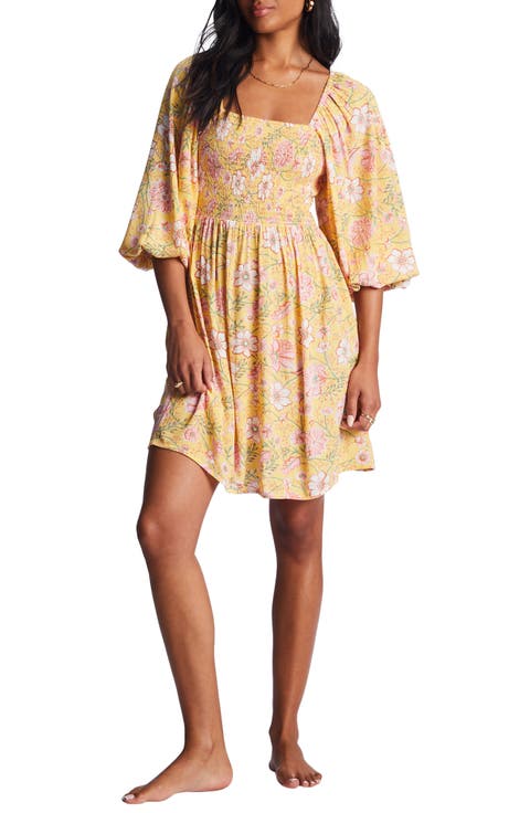 Paradise Days Smocked Minidress