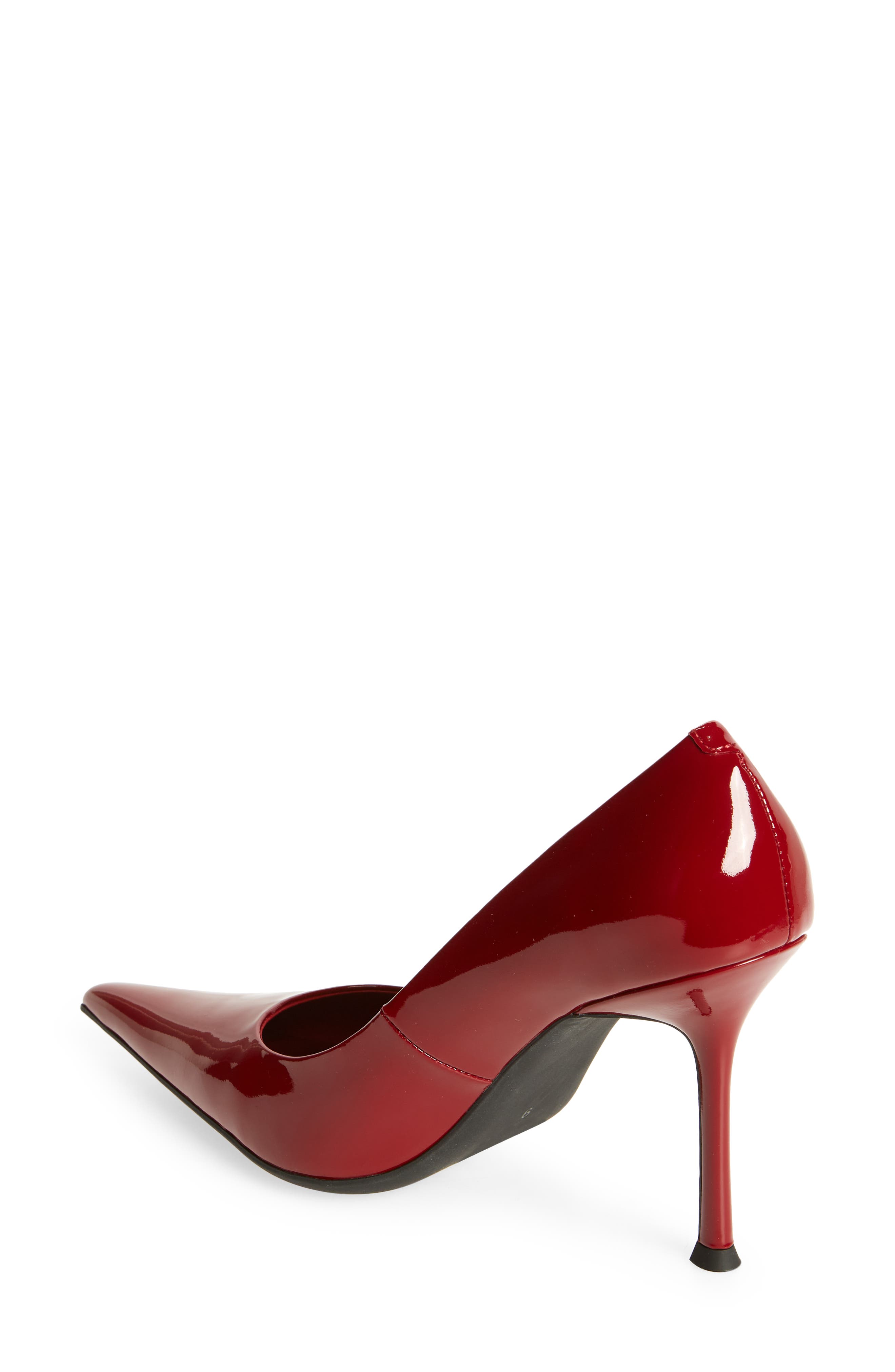 Jeffrey Campbell Risktaker Pointed Toe Pump, Alternate, color, Cherry Red Patent