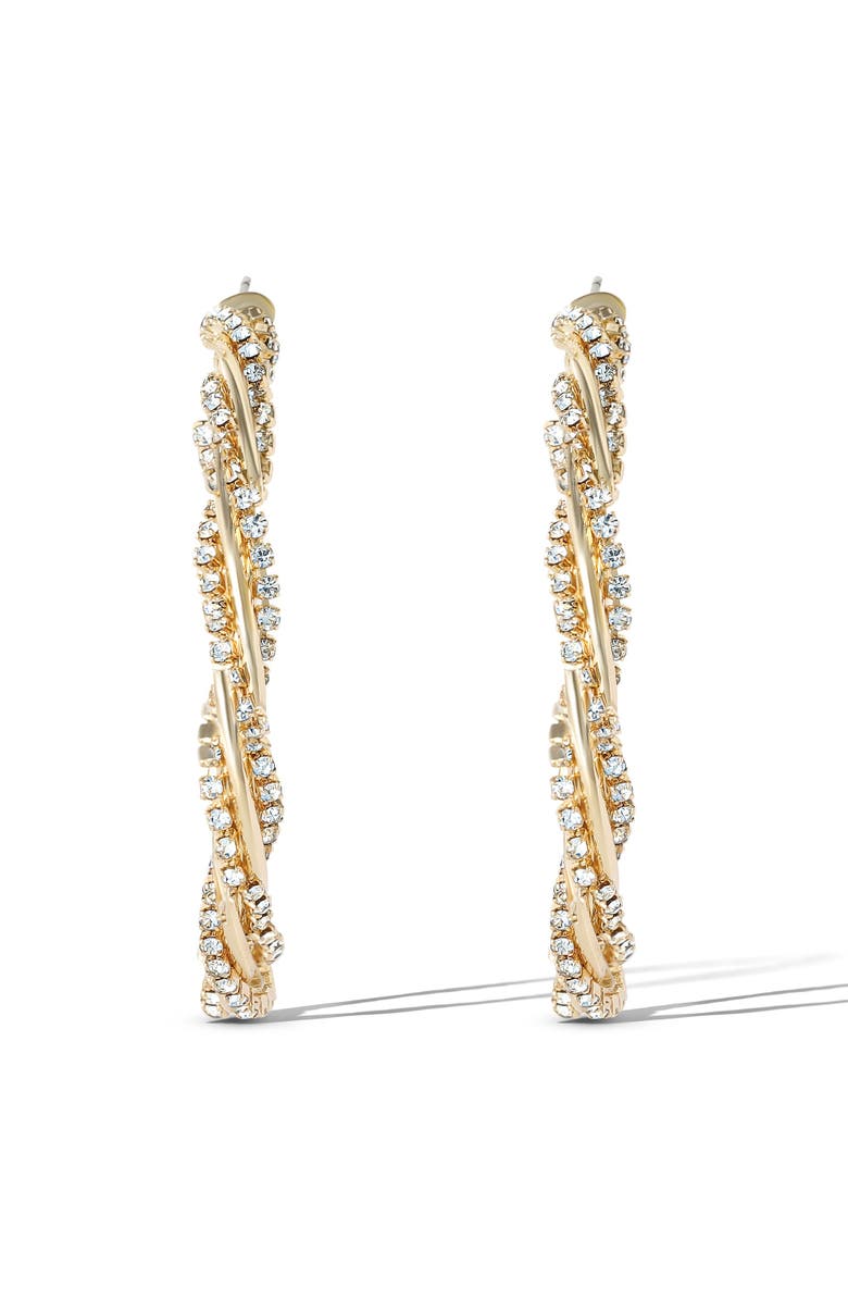 Jessica Simpson Spiral Hoop Gold-Tone Twisted Earrings, Alternate, color, Gold