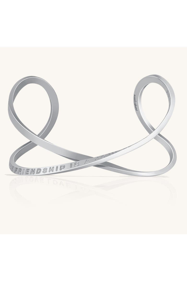 A True Friendship Is A Journey Without An End - Infinity Cuff, Main, color, Silver