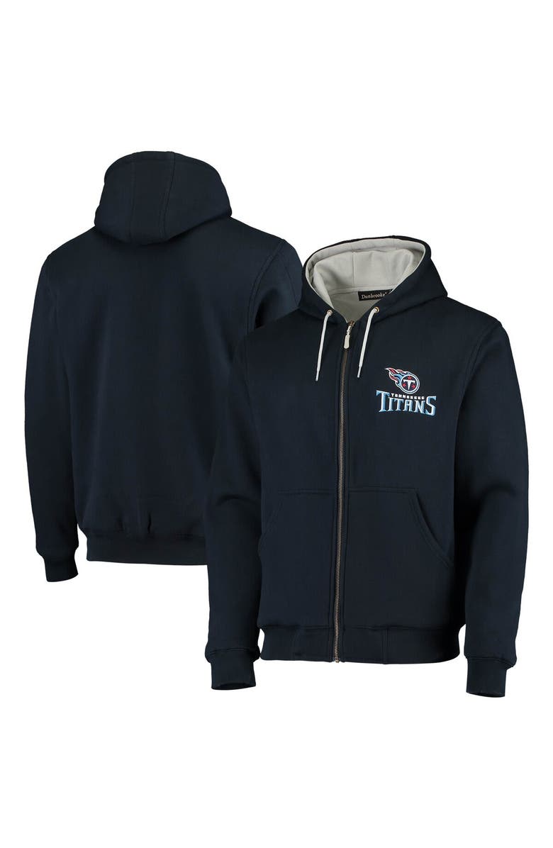 DUNBROOKE Men's Dunbrooke Navy Tennessee Titans Craftsman Thermal-Lined Full-Zip Hoodie, Main, color, Navy